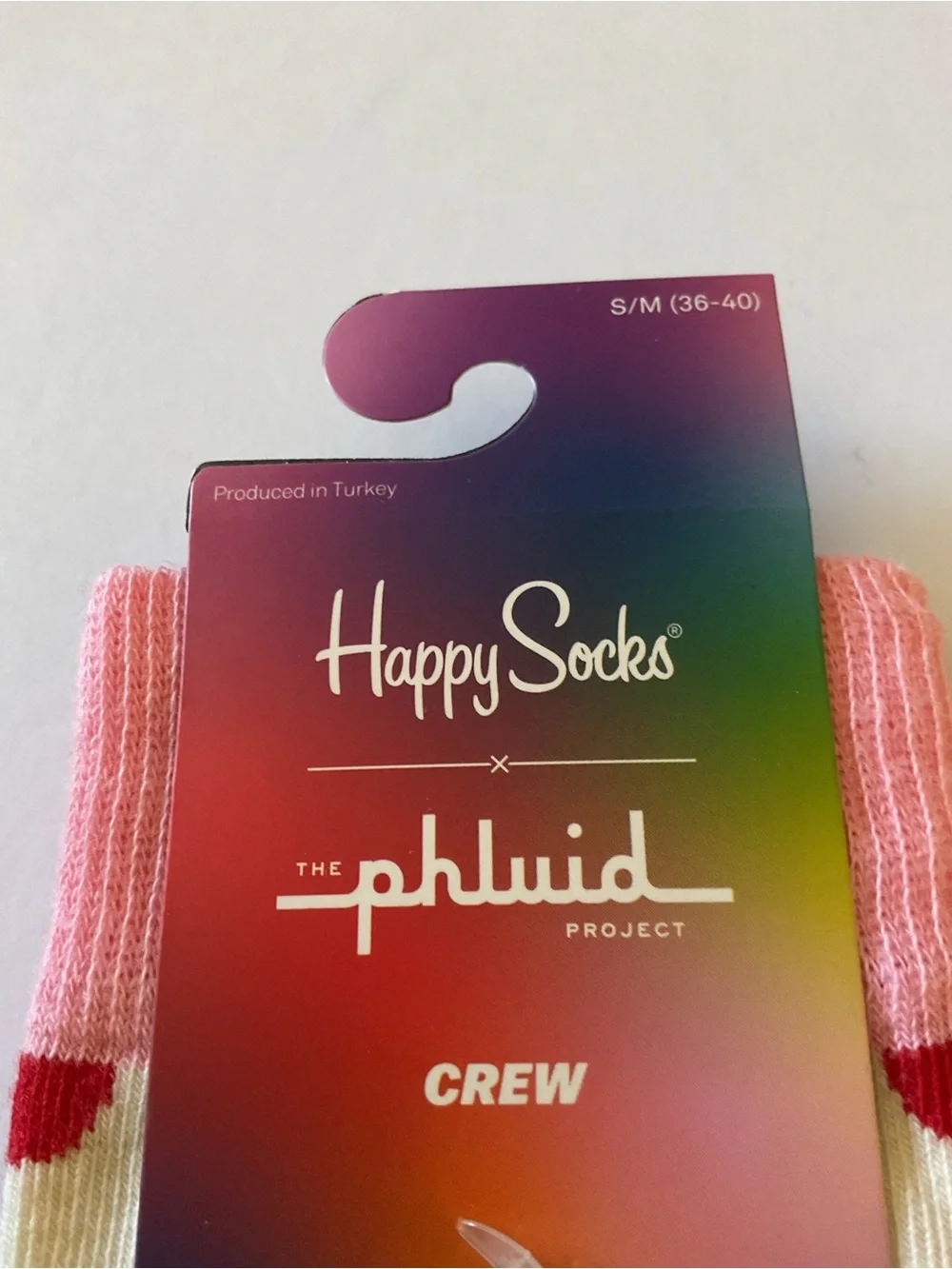 HAPPY SOCKS X PHLUID WOMENS COTTON CREW SOCKS POLKA DOT MULTI SIZE S/M NWT